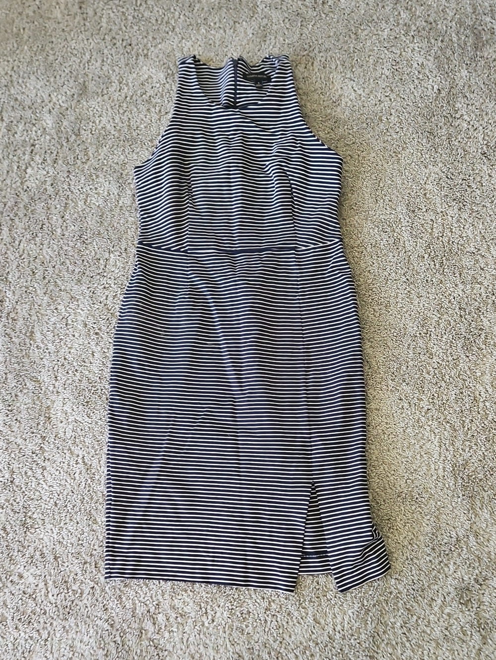 Banana Republic Black and White Striped Sleeveless Mini Dress 6